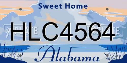 HLC4564 Alabama License Plate