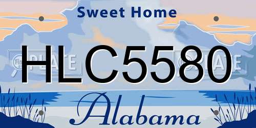 HLC5580 Alabama License Plate