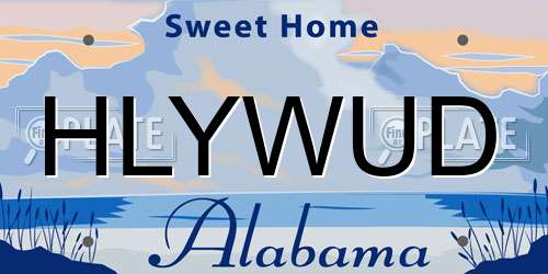 HLYWUD Alabama License Plate