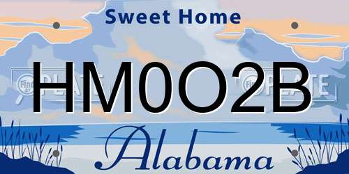 HM0O2B Alabama License Plate