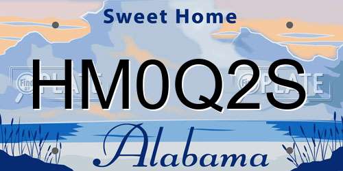 HM0Q2S Alabama License Plate