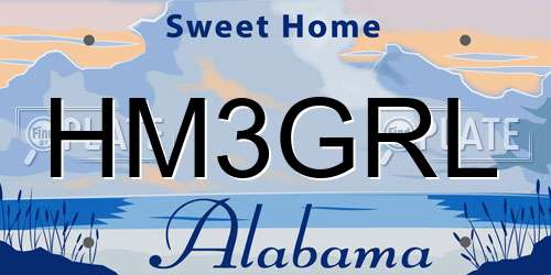 HM3GRL Alabama License Plate