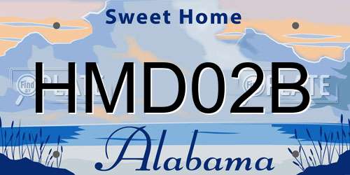 HMD02B Alabama License Plate