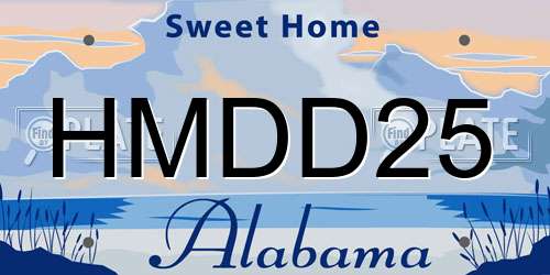 HMDD25 Alabama License Plate