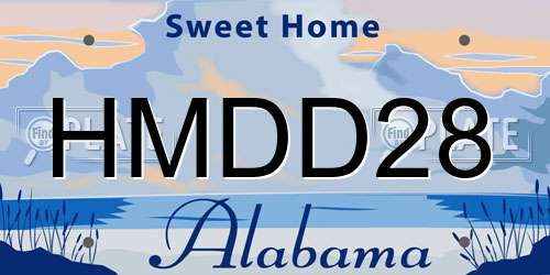 HMDD28 Alabama License Plate