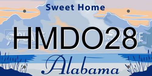 HMDO28 Alabama License Plate