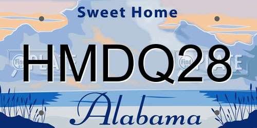 HMDQ28 Alabama License Plate