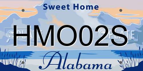HMO02S Alabama License Plate
