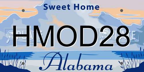 HMOD28 Alabama License Plate