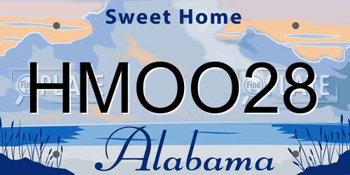 HMOO28 Alabama License Plate