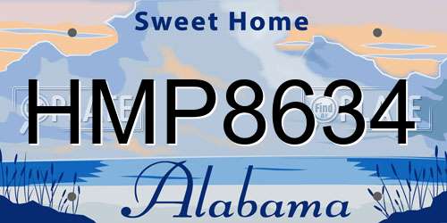 HMP8634 Alabama License Plate