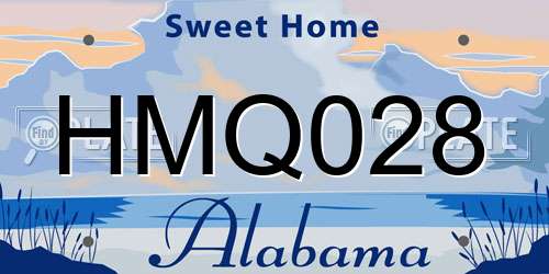 HMQ028 Alabama License Plate