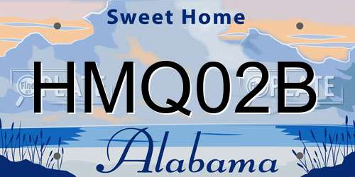 HMQ02B Alabama License Plate