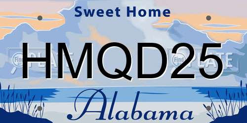 HMQD25 Alabama License Plate