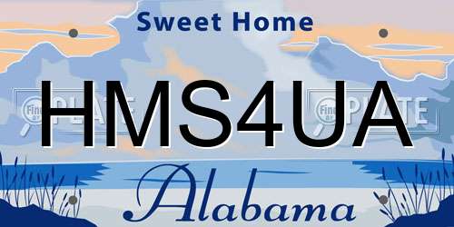 HMS4UA Alabama License Plate