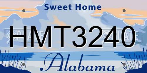 HMT3240 Alabama License Plate