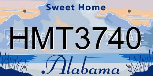 HMT3740 Alabama License Plate