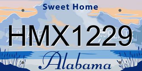 HMX1229 Alabama License Plate