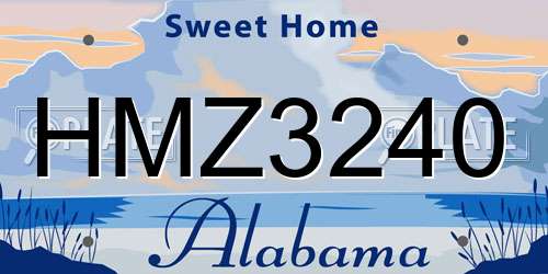 HMZ3240 Alabama License Plate