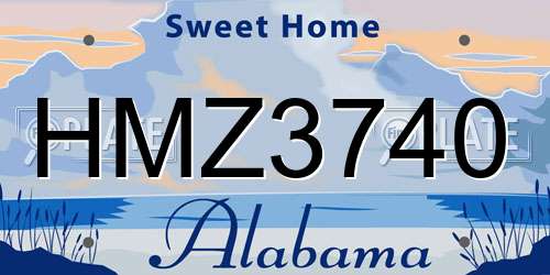 HMZ3740 Alabama License Plate