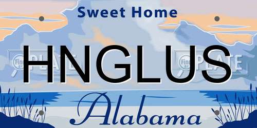 HNGLUS Alabama License Plate