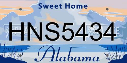 HNS5434 Alabama License Plate