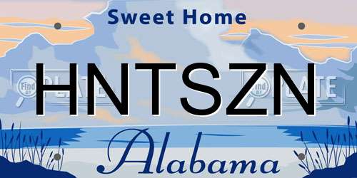 HNTSZN Alabama License Plate