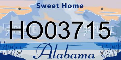 HO03715 Alabama License Plate