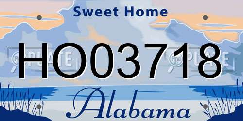 HO03718 Alabama License Plate