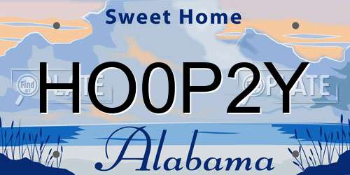 HO0P2Y Alabama License Plate