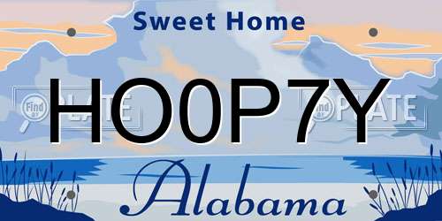 HO0P7Y Alabama License Plate