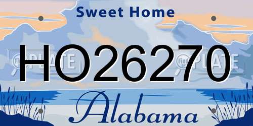 HO26270 Alabama License Plate