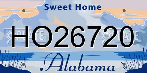 HO26720 Alabama License Plate