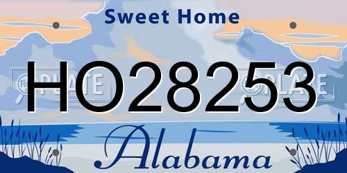 HO28253 Alabama License Plate