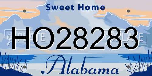 HO28283 Alabama License Plate
