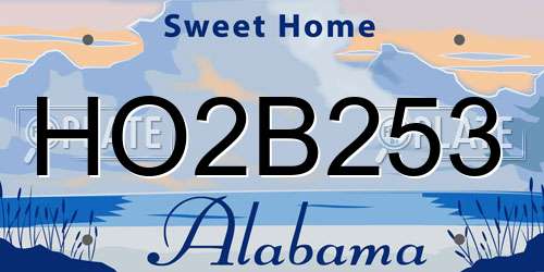 HO2B253 Alabama License Plate