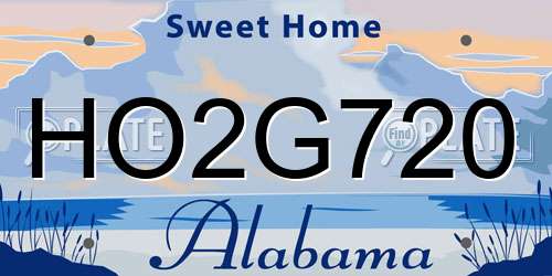 HO2G720 Alabama License Plate