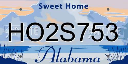 HO2S753 Alabama License Plate