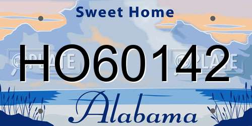 HO60142 Alabama License Plate