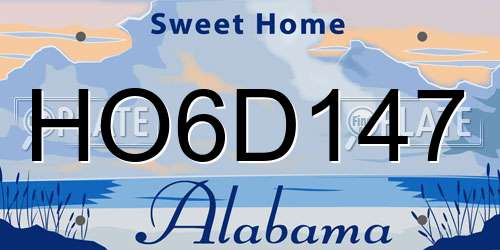 HO6D147 Alabama License Plate