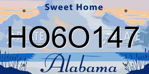 HO6O147 Alabama License Plate