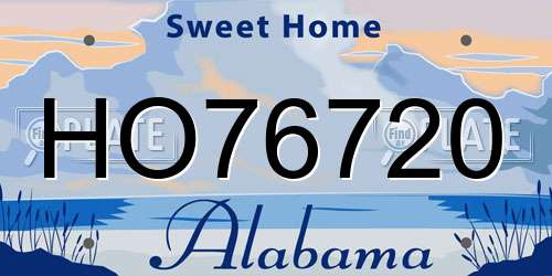 HO76720 Alabama License Plate