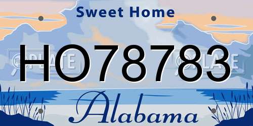HO78783 Alabama License Plate