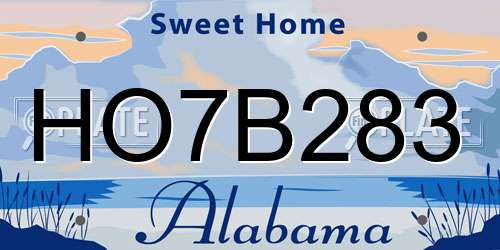 HO7B283 Alabama License Plate