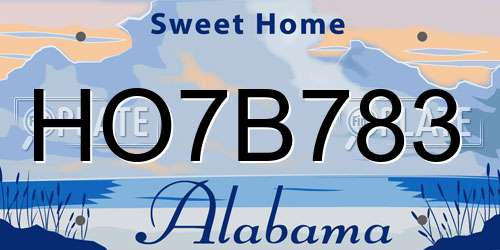 HO7B783 Alabama License Plate