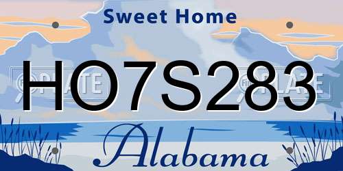 HO7S283 Alabama License Plate