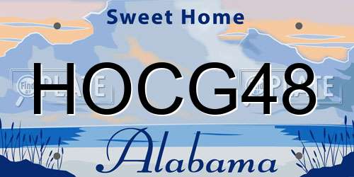 HOCG48 Alabama License Plate