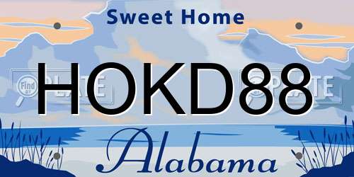 HOKD88 Alabama License Plate