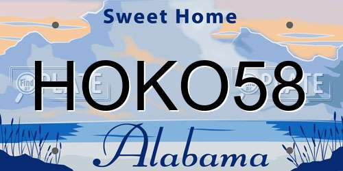HOKO58 Alabama License Plate