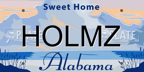 HOLMZ Alabama License Plate